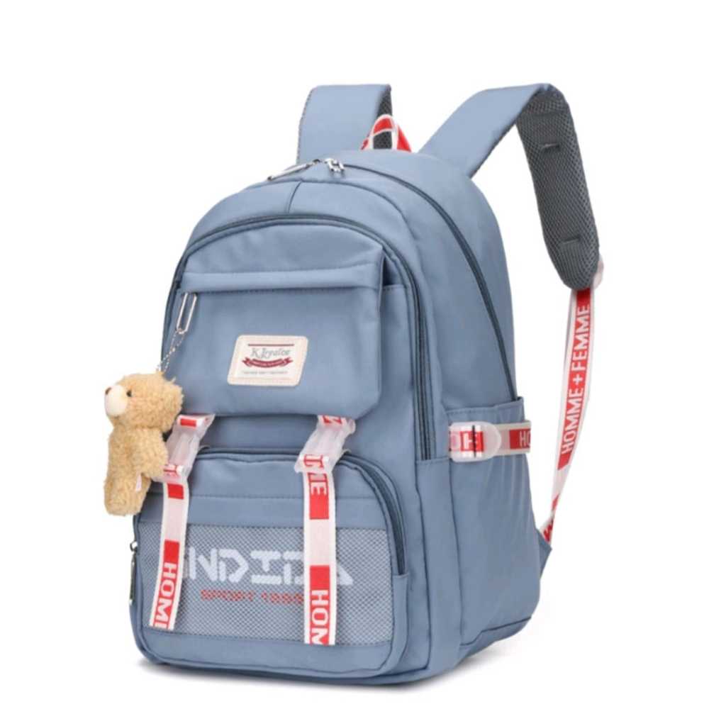 Mochila Feminina Escolar Trabalho Passeio Grande Antifurto Impermeável + Chaveiro Ursinho