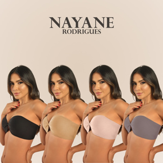 Sutia Sem Alcas de Alta Sustentacao Nayane Rodrigues Push Up Liso com Bojo e Aro Confortavel em Oferta na Shopee