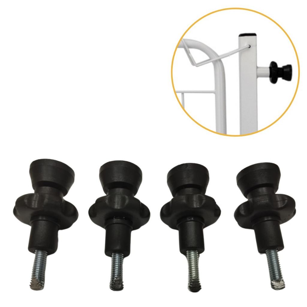 Kit 4 Manípulos Para Grade De Proteção Parafuso Portão Pet Cachorro Animais Crianças