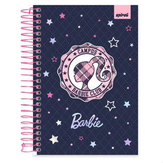 Caderno 1/4 Capa Dura Espiral 80 Folhas Barbie Mattel Spiral - PT 1 UN