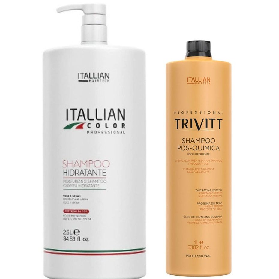 Shampoo Lavatório Itallian Color 2,5l  + Shampoo 1l Trivitt