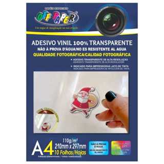 Adesivo Vinil A4 110G Transparente Impressora Jato De Tinta - OFF PAPER em Oferta na Shopee