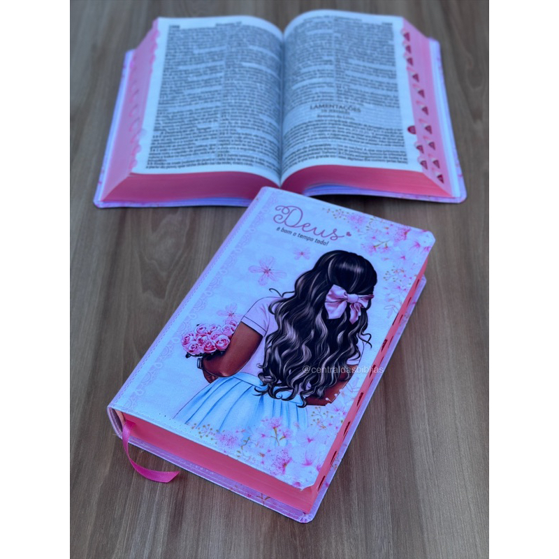 Bíblia ARC Garota hiper - com Harpa e indice digital