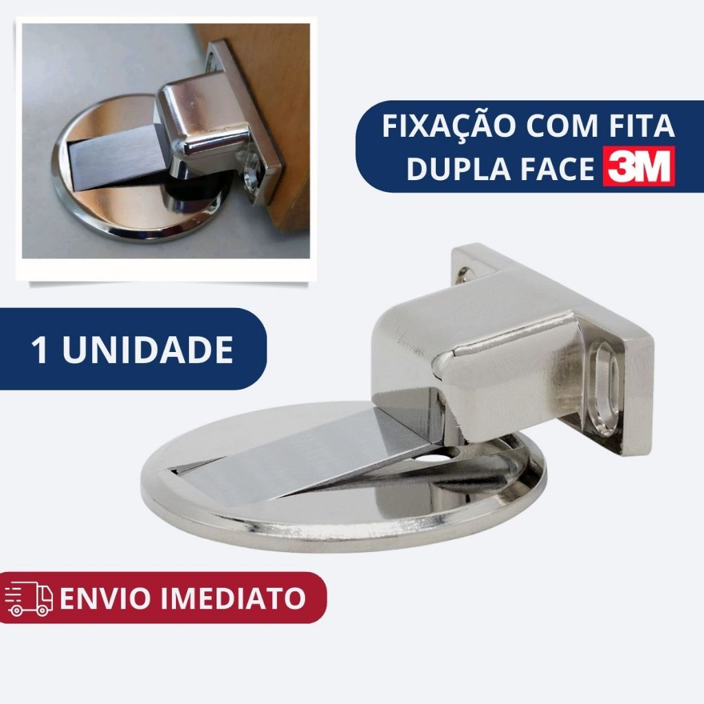 Prendedor Trava de Porta Magnético Slim Cromado em Oferta na Shopee