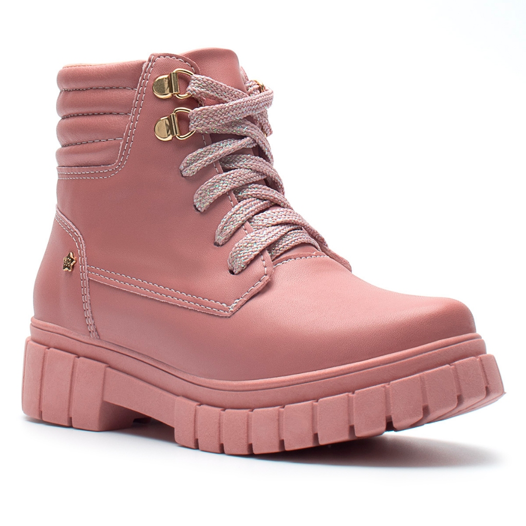 Bota Coturno Infantil Menina Fashion Confortável Solado Grosso Antiderrapante Tratorada Estilosa Luxo