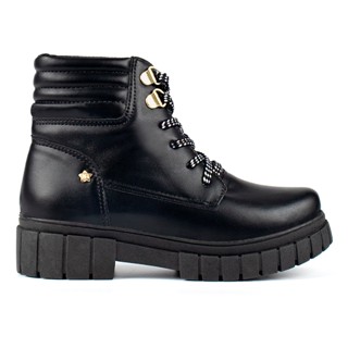 Bota Coturno Feminina Infantil Tratorado Confortável Menina Fashion Luxo