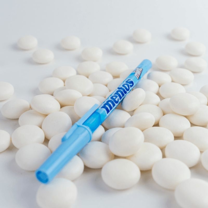 Kit Caneta Esferográfica 0.8mm Mentos 07 Pop Azul Compactor / Papelaria  / Material Escolar  / Caneta Ponta Fina