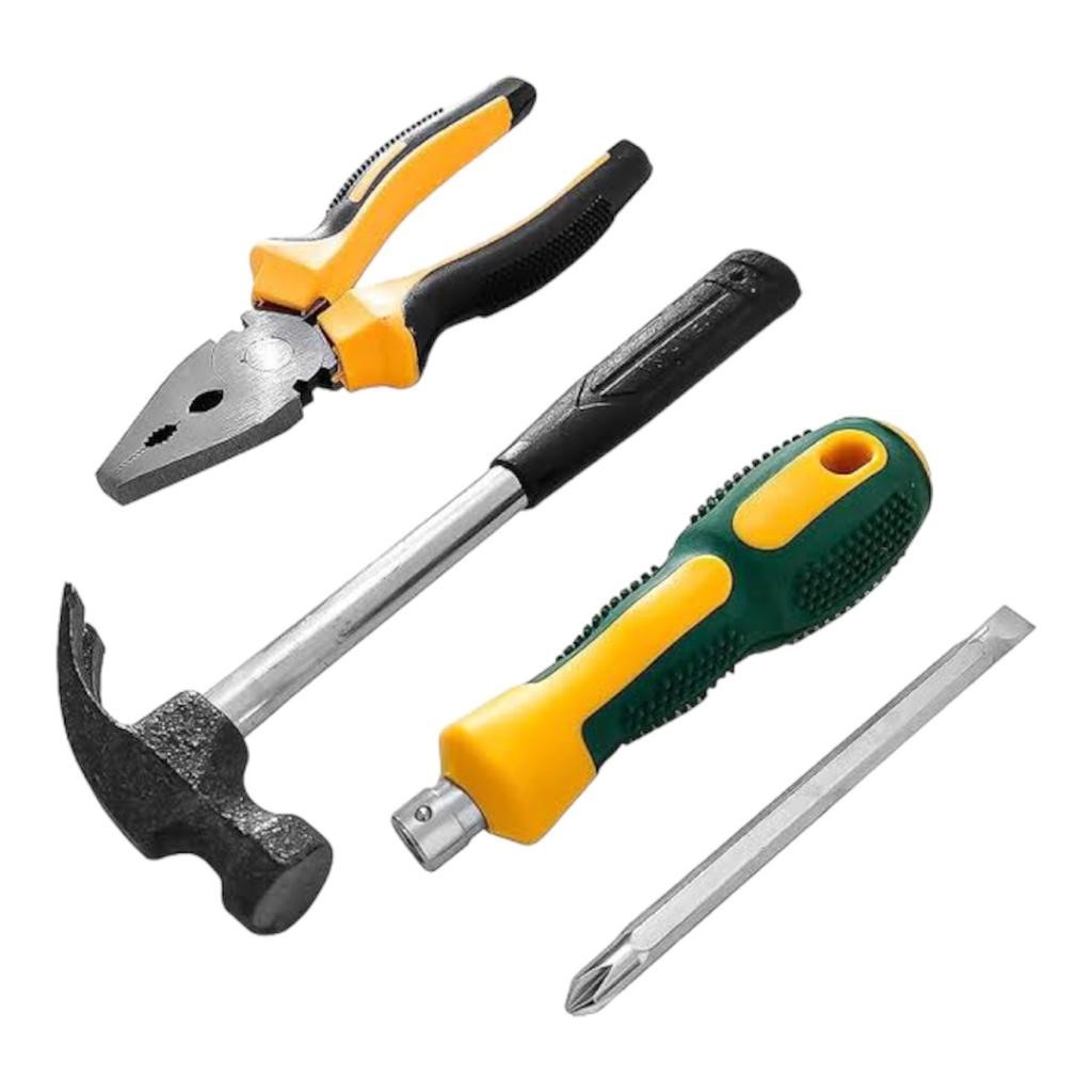 Kit de ferramentas com martelo alicate e chave de fenda TG