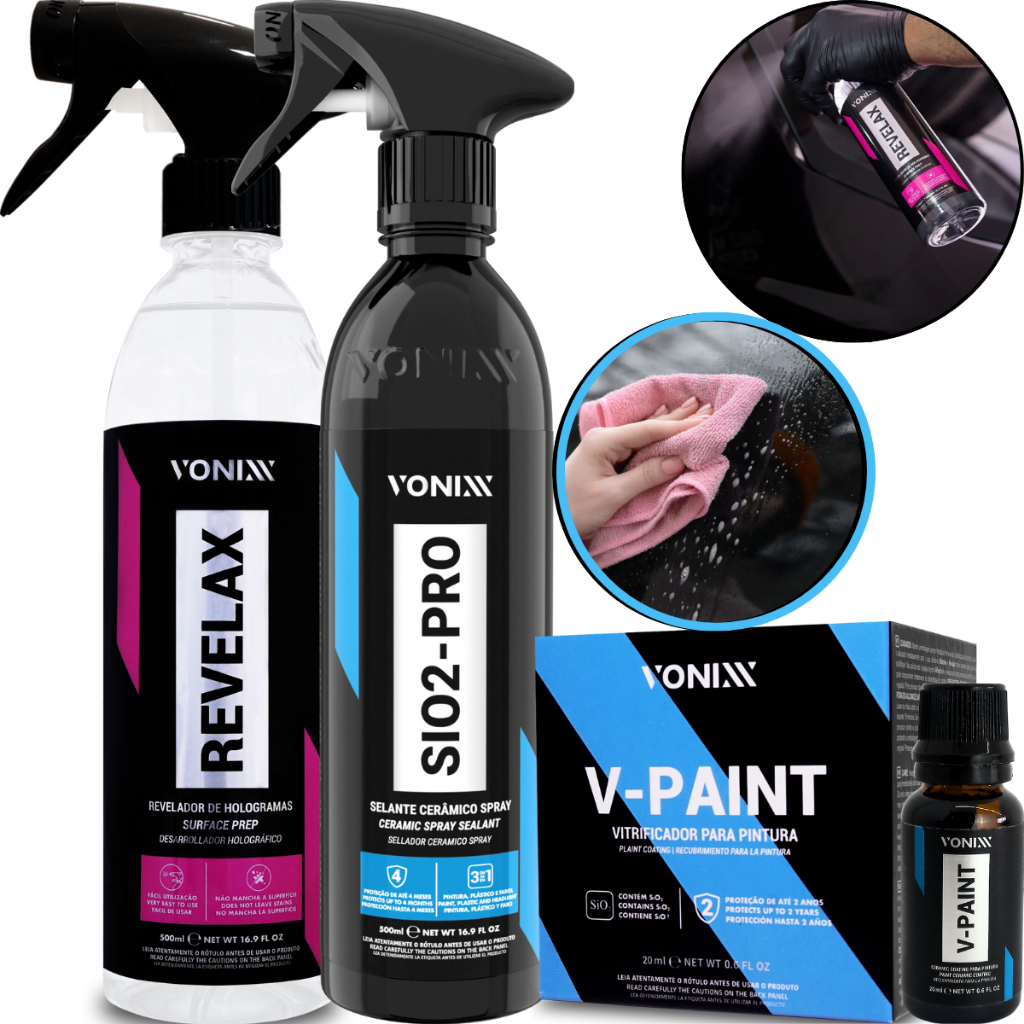 V-Paint 20ml Vitrificador Automotivo + Sio2 Pro + Revelax em Oferta na Shopee