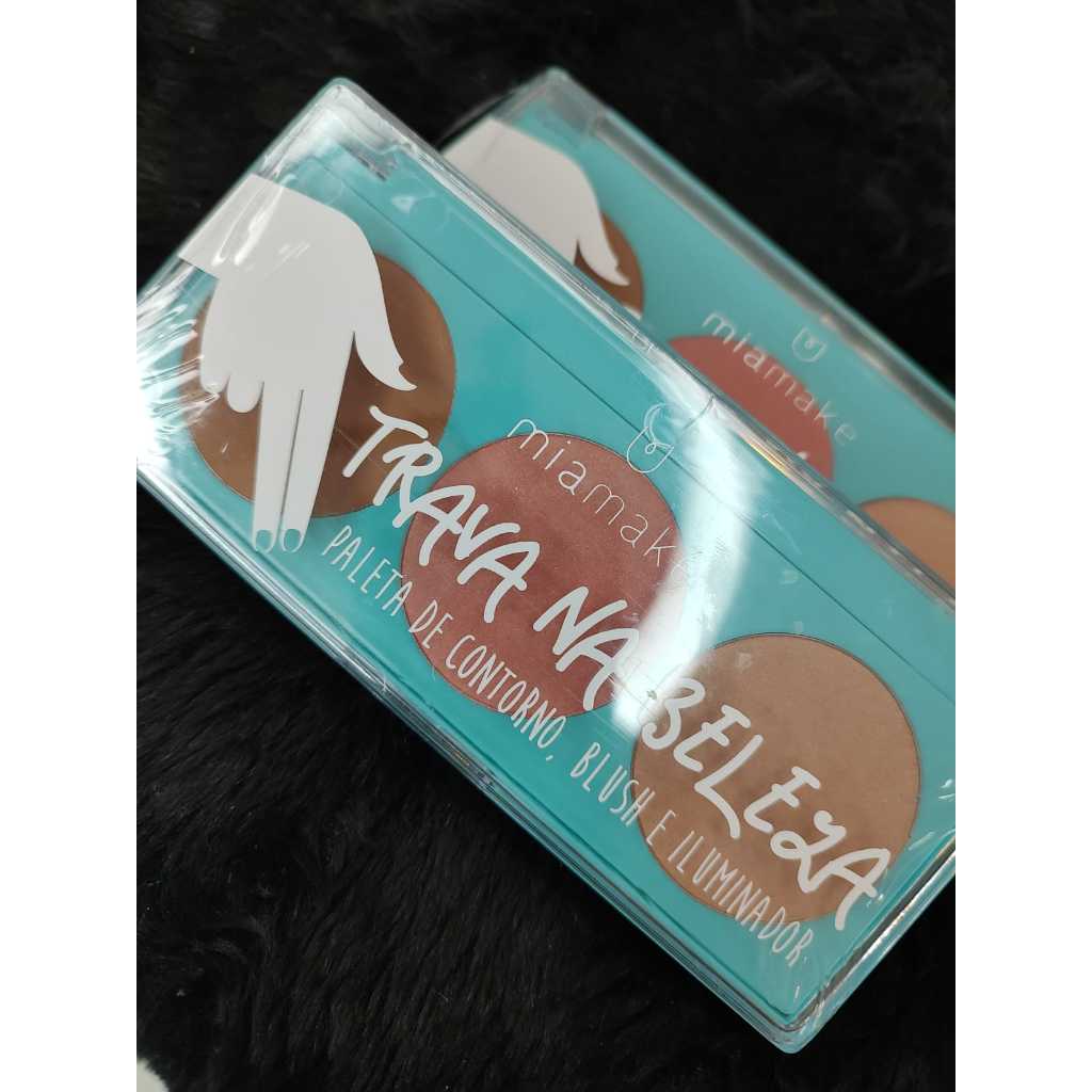 Paleta Trava Na Beleza Mia Make - Cor Glamurosa -Paleta De Contorno + Blush + Iluminador Mia Make - Mia Make Trava Na Beleza - Paleta De Contorno Mia Make