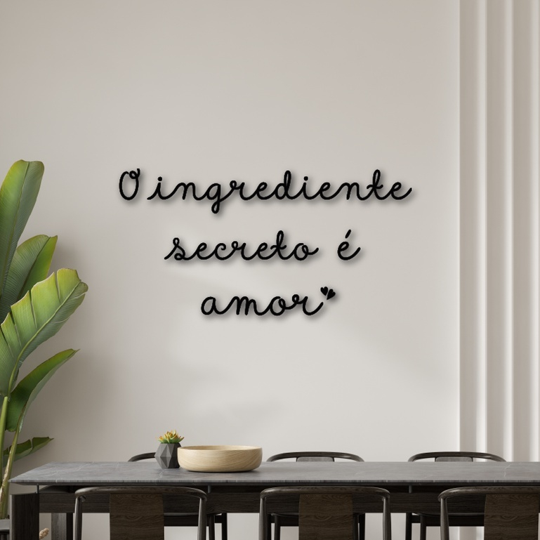 Frase o Ingrediente Secreto é Amor em MDF 3mm