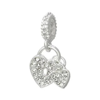 Berloque Corações Cravejados a Prata 925 Pandora Charms Vivara