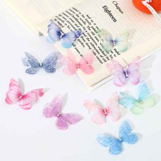 Borboletas de Tecido Dupla C/Strass DIY Aessórios de Cabelo, Decoração de Headdress de Casamento em Oferta na Shopee