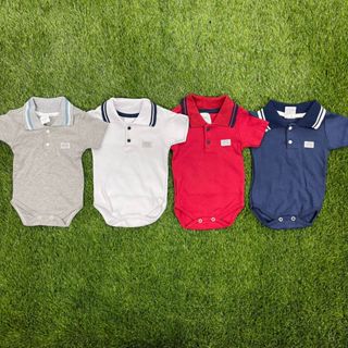 Body para bebê masculino gola polo e manga curta, enxoval, maternidade
