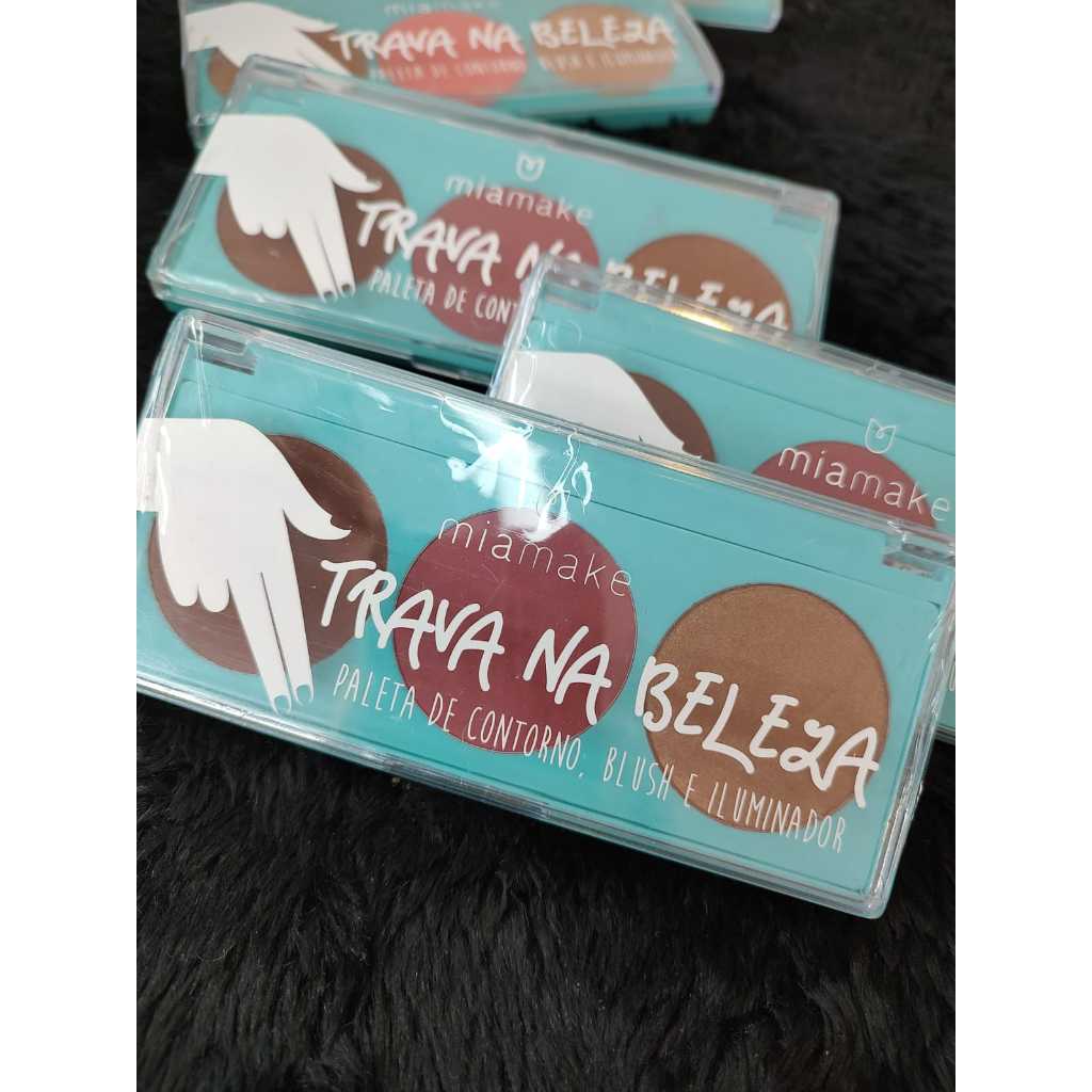 Paleta Trava Na Beleza Mia Make - Cor Rainha Do Funk -Paleta De Contorno + Blush + Iluminador Mia Make - Mia Make Trava Na Beleza - Paleta De Contorno Mia Make
