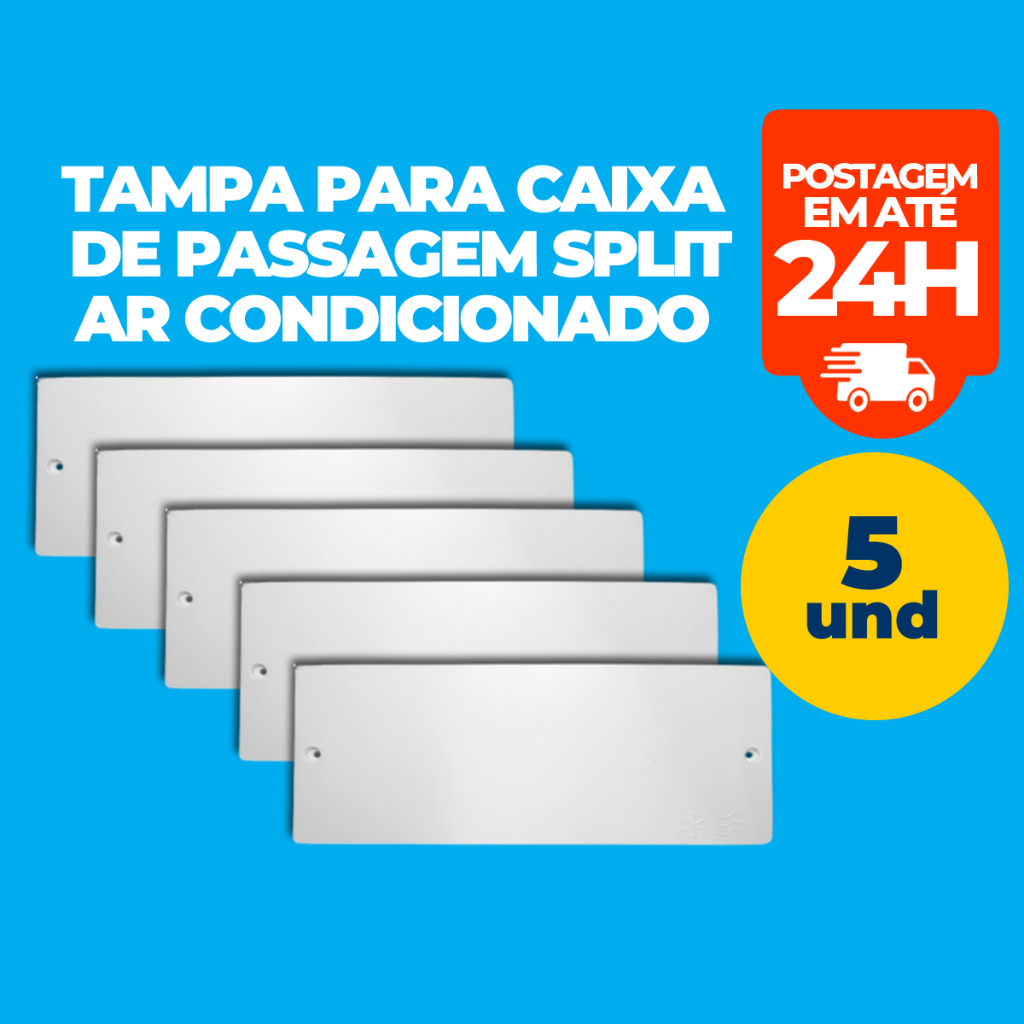Kit 5 Tampa para Caixa de Passagem Split para Ar Condicionado Joinsul Branco