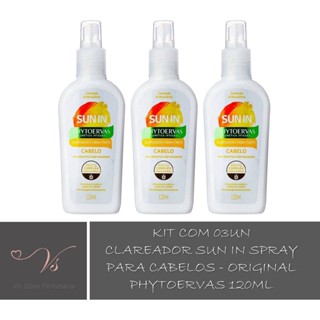 Kit com 03un Clareador Sun In Spray Para Cabelos - Original Phytoervas 120ml em Oferta na Shopee
