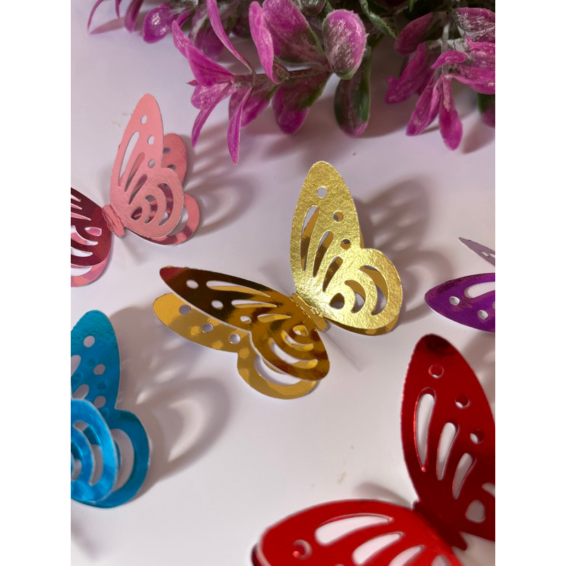 20 Borboletas 3D de Papel Aplique em Lamicote pare decoração personalizado, festa - lembrancinha borboleta vazada