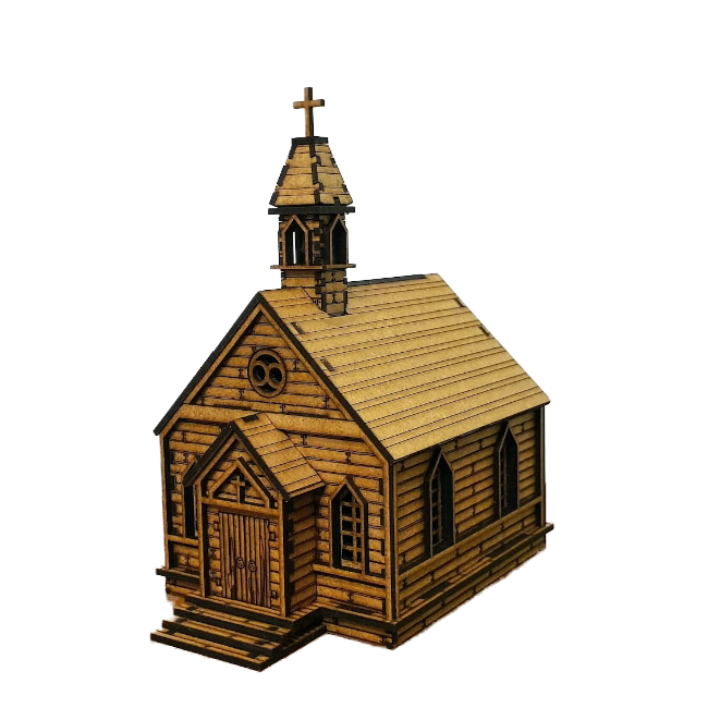 Mini Capela Velho Oeste,quebra Cabeça 3d Em Mdf