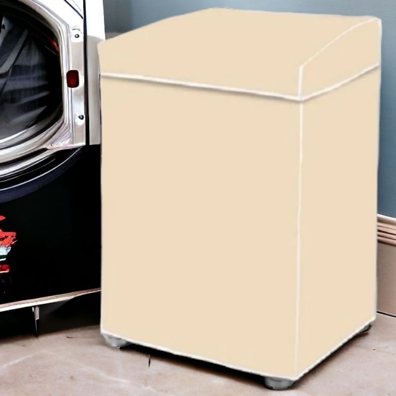 Capa de Máquina de Lavar 10Kg 11Kg PVC Bege C/Tampa M Consul Facilite Brastemp Colormaq Dako