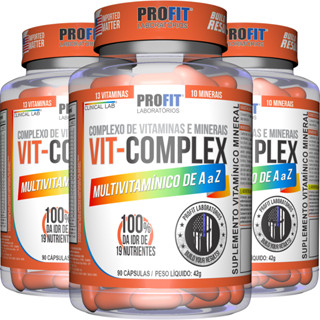 3x Vit Complex - Pote 90 Cápsulas (270 Cápsulas) - Profit Labs