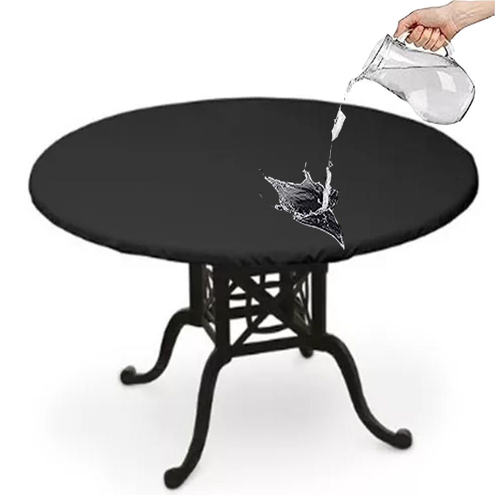 Toalha Capa Mesa Redonda Eames Eiffel Preta Tampo 90cm Aprova dágua