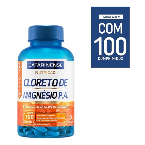 Cloreto De Magnésio P.A Em Pote 100 Comprimidos Suplemento Catarinense Pharma