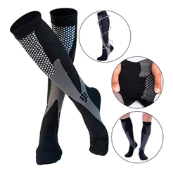 kit 2 e 3 PARES Multi-Color Sports Alívio da dor Compressão Meias Anti-Fadiga Joelho Alto Homens e Mulheres