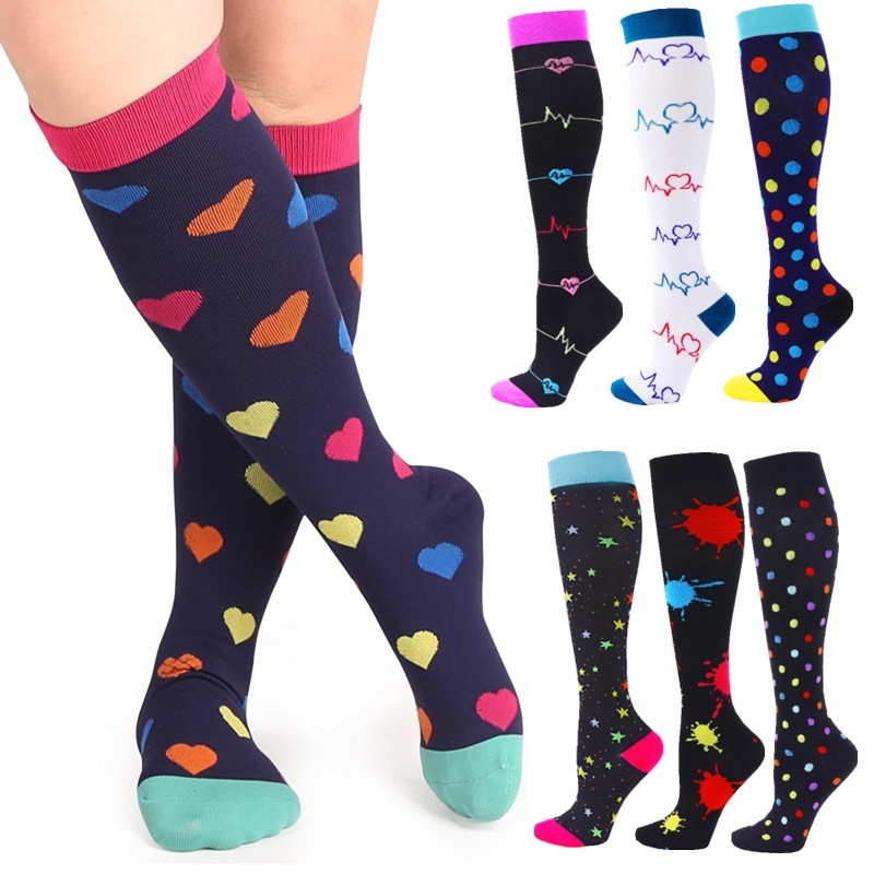 KIT 3 Meias De Compressão Femininas Terapia Maternidade Edema Enfermeira Esportivas Longo 20-30mmHg em Oferta na Shopee