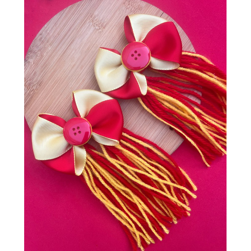 Par de Laço Infantil Emília (Sítio do Pica Pau Amarelo)