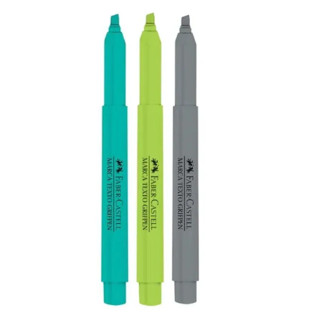 Kit 3 Caneta Marca Texto Grifpen Verde Claro, Cinza e Verde Água - Faber-Castell