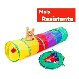 Túnel para gatos Tubo para animais de estimação dobrável Kitty Puppy Toys Rabbit Play Chase Hide Tunnel Tube With Ball Indoor Training Exercising Cat Toy