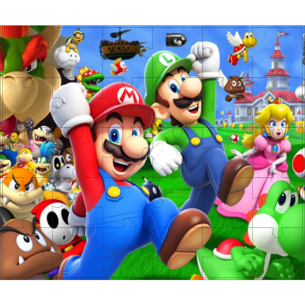 Quebra Cabeça Super Mario 18 Modelos 25x20cm 30 Peças