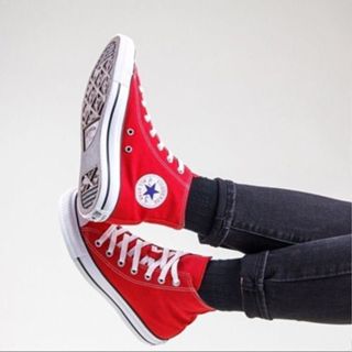 Bota Casual Converse all star preto branca vermelha azul Botinha