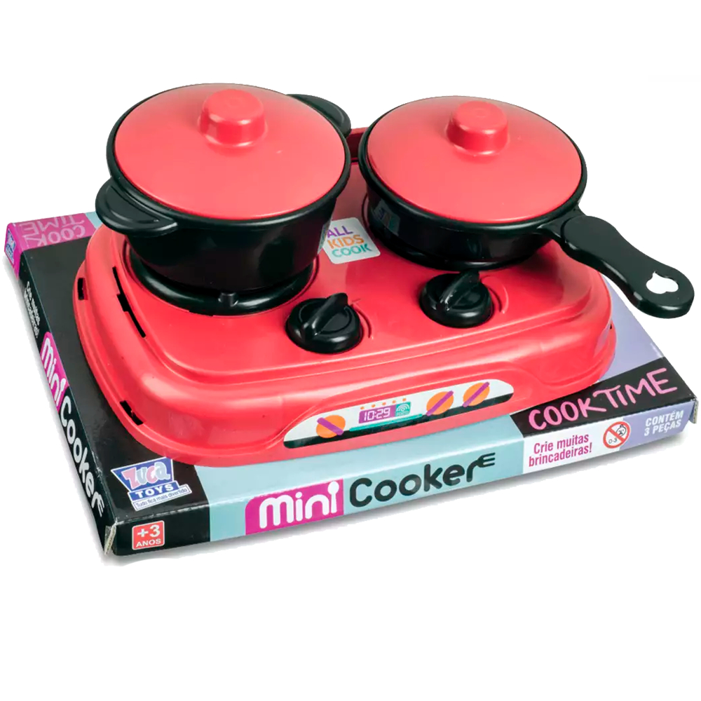 FOGÃO COM 2 PANELINHAS VERMELHO BRINQUEDO INFANTIL ZUCA TOYS em Oferta na Shopee