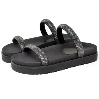 Sandália Papete Dubuy Feminina Glitter Preta Mavi 2064FG