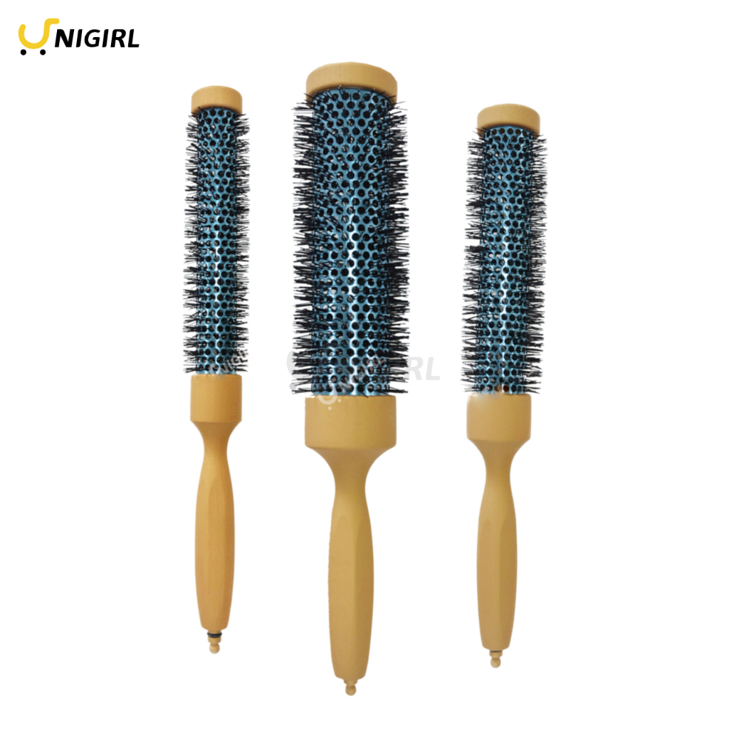 Escova De Cabelo Térmica Profissional Vazada Escova longa Dourada