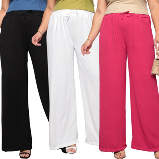 Kit 3 Calça Feminina Pantalona Plus Size