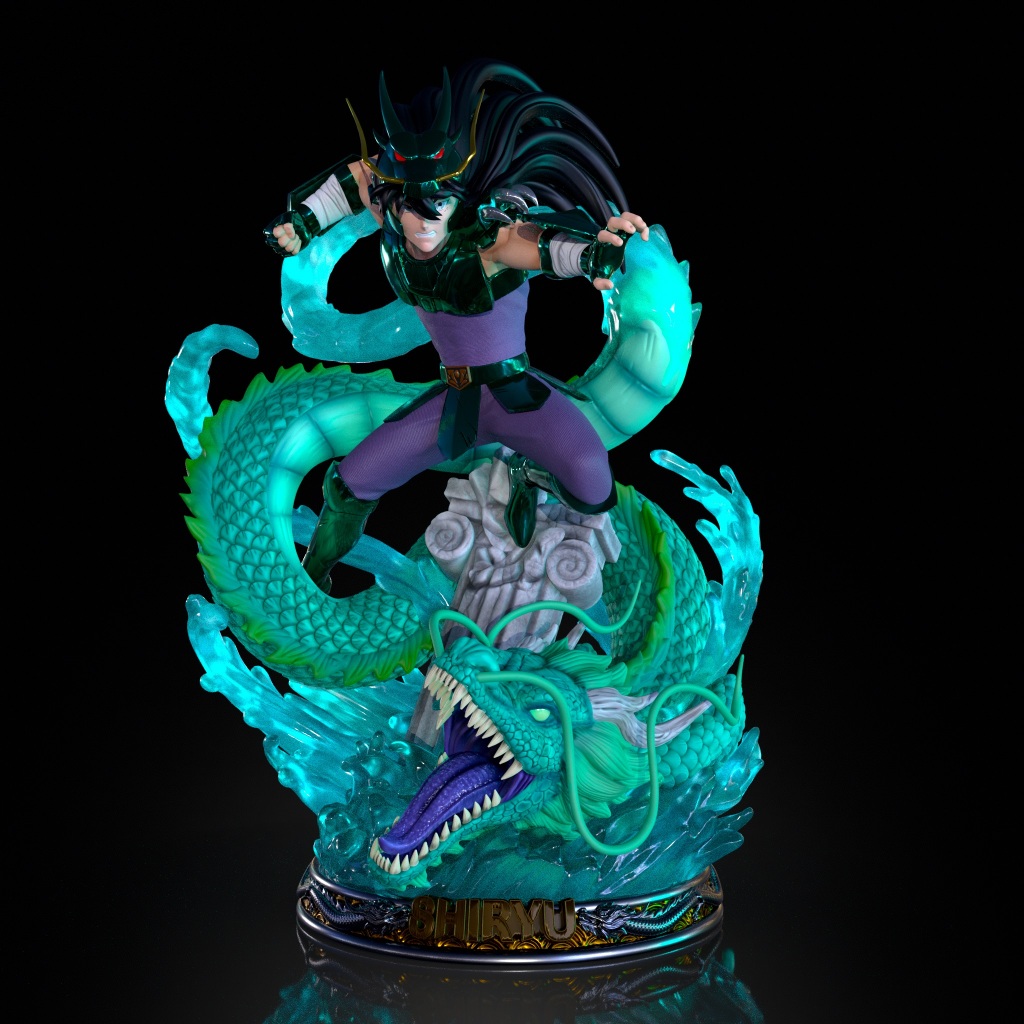 Shiryu - Dragon - Dragão - Saint Seiya - CDZ - Diorama - Figure - Bronze - Anime