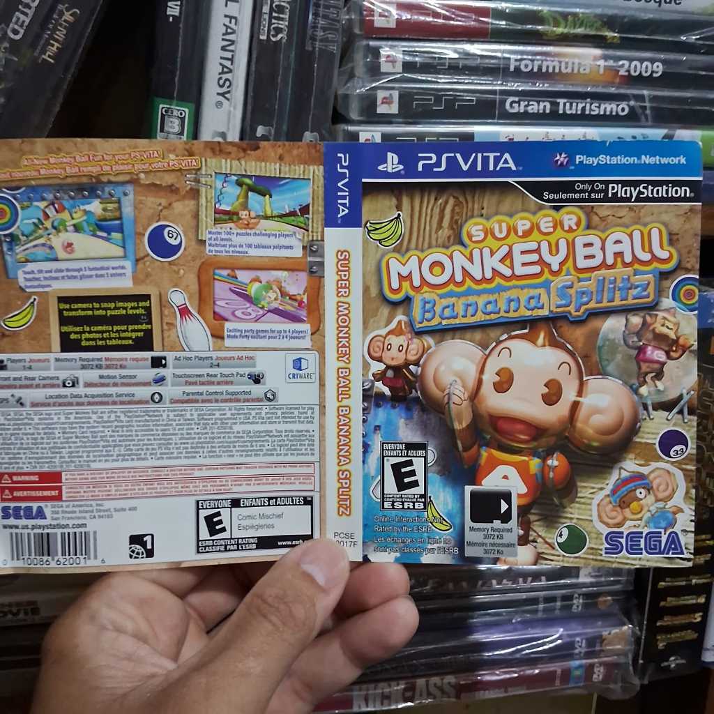 ENCARTE do Jogo Super Monkey Ball Banana Splitz| Ps Vita | Original. É APENAS O ENCARTE, NÃO ACOMPANHA O JOGO, NEM A CAIXINHA