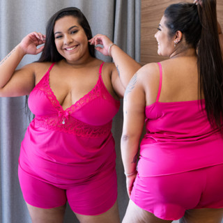 Baby Doll Plus Size 50 52 54 56 Roupa de Dormir Pijama com Renda Confortável Tamanho Grande Especial BELIT Modas 2025 em Oferta na Shopee