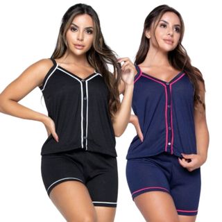 Baby Doll Feminino Americano Alcinha / Pijama Americano / Pijama de Botão