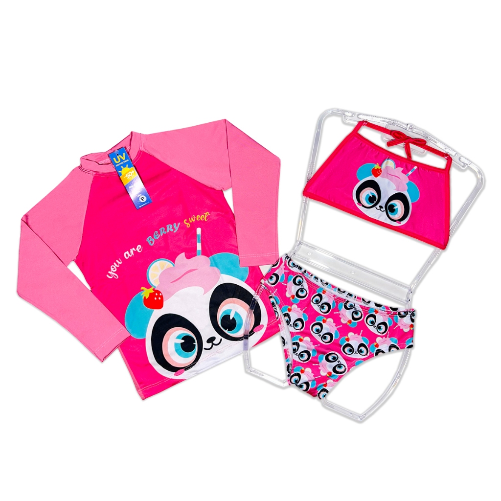 Conjunto Infantil UV Biquíni Completo + Blusa Proteção Solar em Oferta na Shopee
