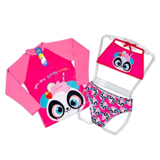 Conjunto Infantil UV Biquíni Completo + Blusa Proteção Solar em Oferta na Shopee