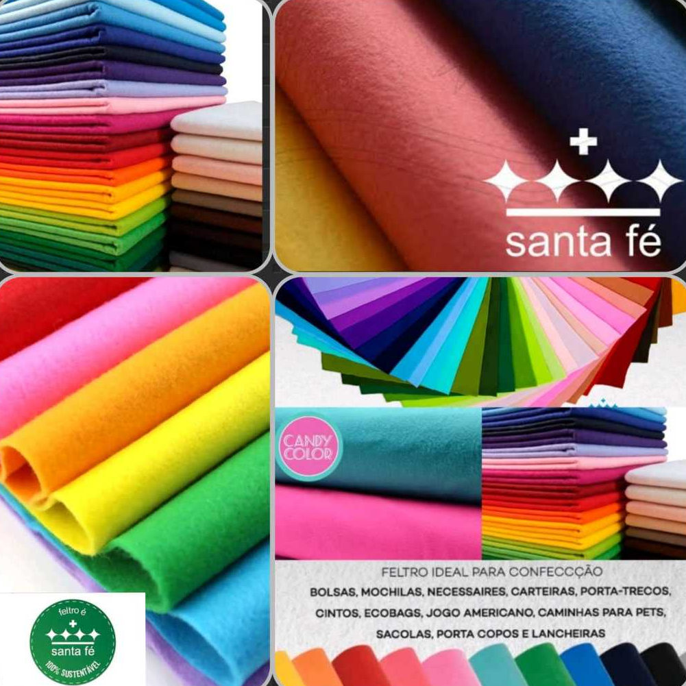 Feltros Santa Fé (feltycril 1,40 mt largura venda a partir de 25 cm ).Feltro de altíssima qualidade. em Oferta na Shopee