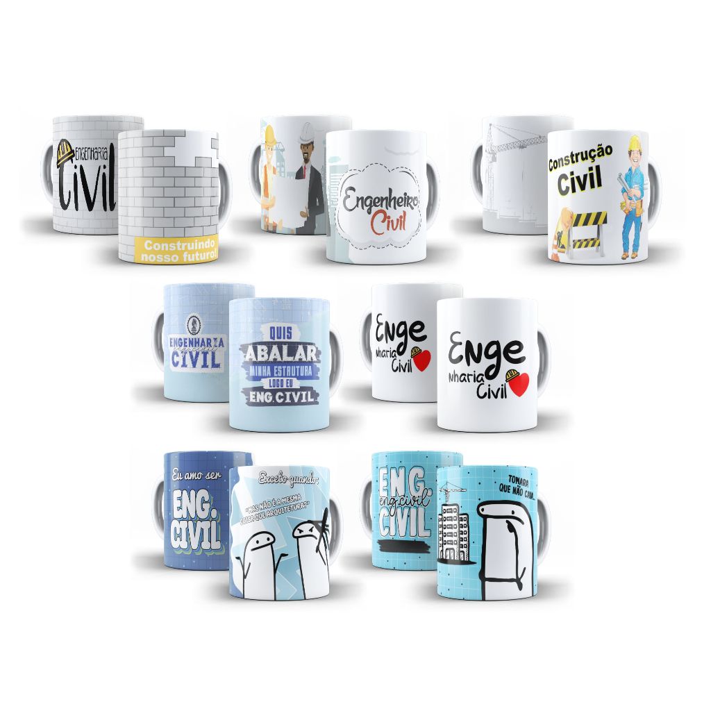Caneca Porcelana Engenharia Civil Engenheiro Civil