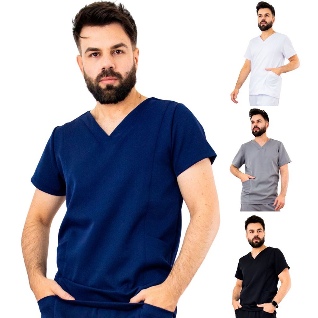 Blusa Camisa Scrub Masculina Várias Cores Manga Curta Pijama Hospitalar Cirúrgico Veterinário em Oferta na Shopee