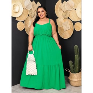 Vestido Longo De Alça Plus Size