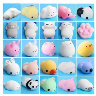 KIT 5 Squishy Mochi Bichinho Criaturas Macio De Apertar Pop It Fidget Anti-Stress TPR Silicone