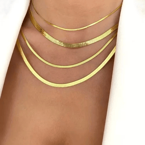 Colar Malha Fita Laminada Banhado a Ouro 18K - D France Semijoias em Oferta na Shopee